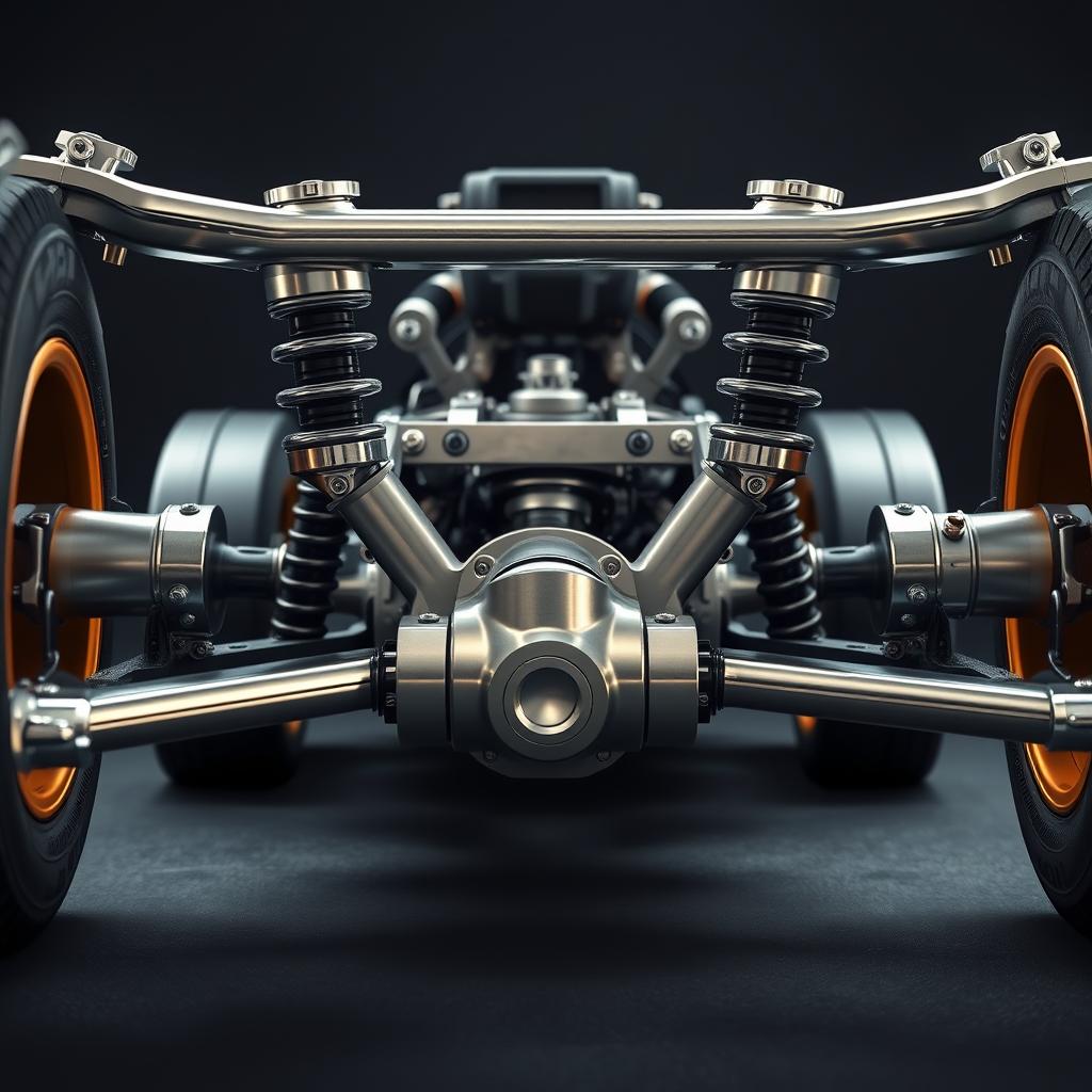 Exposed CNC rear axle & suspension