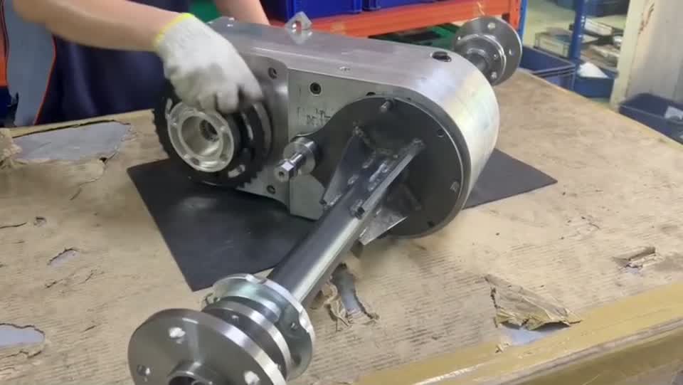 Ozimoto custom differential drive unit — real workshop photo